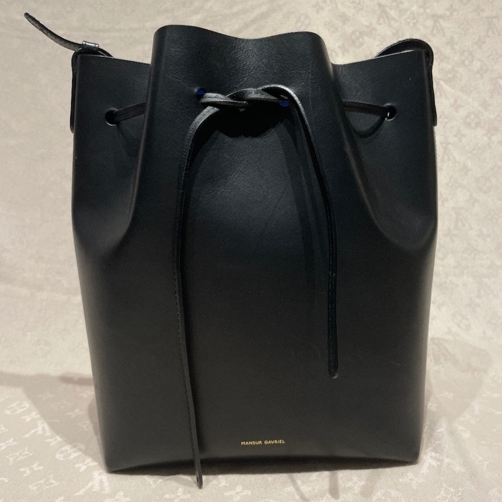 Mansur Gavriel Bucket Bag - Black and Cobalt Blue